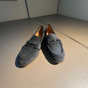 Franco Sarto Navy Blue Suede Loafers 7.5